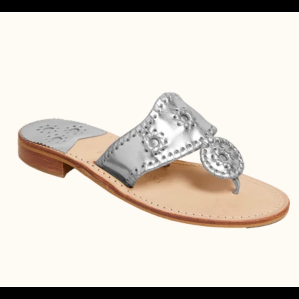 Silver/Metallic Flat Jack Rogers Sandal